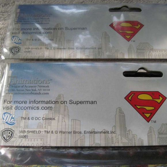 2 DC Comics Warner Brothers Superman World Hero Fabric Book Covers Sox Socks WB - Picture 5 of 5